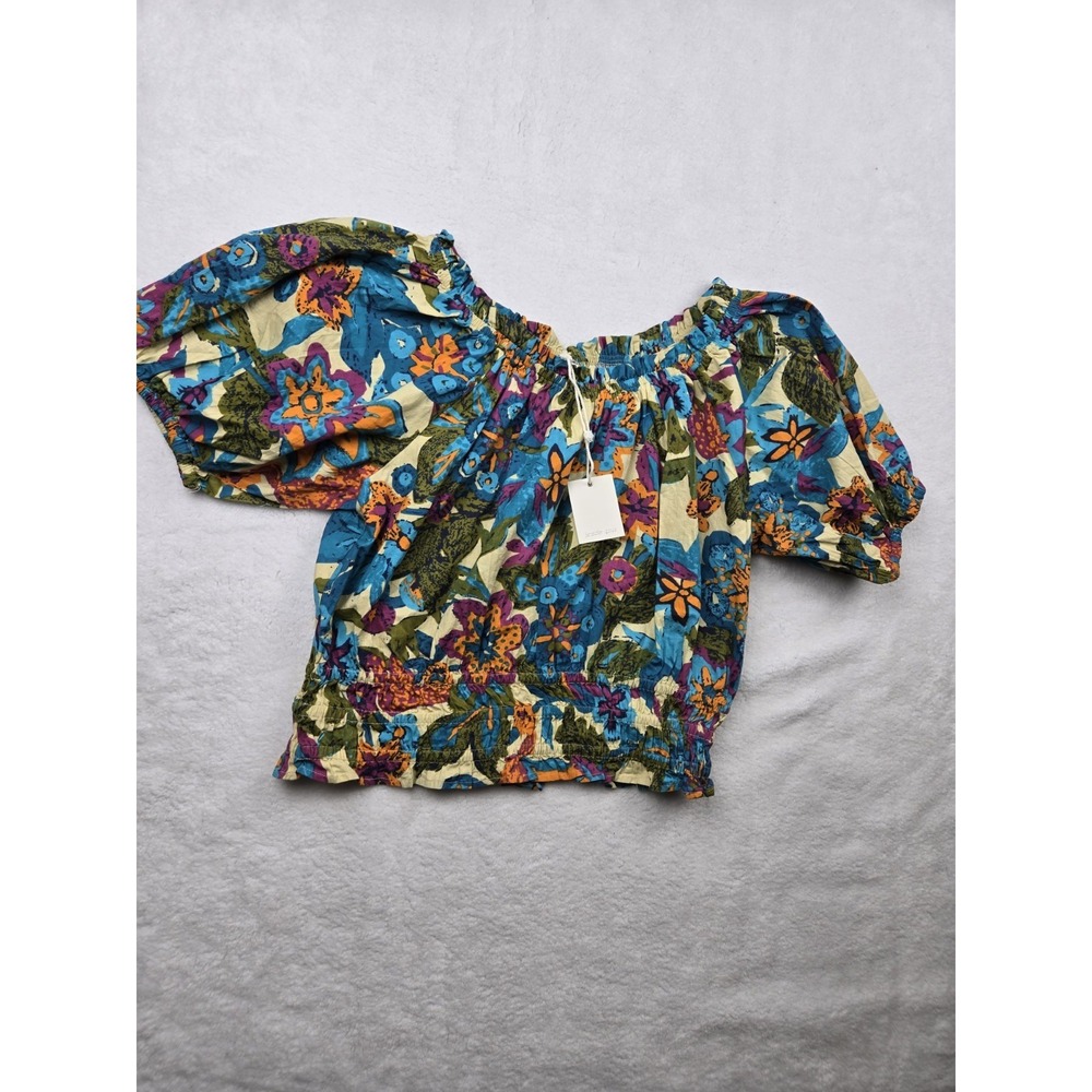 Jennifer & Grace L floral peasant blouse shirt balloon sleeves cottagecore boho - Picture 4 of 11